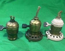 Three (3) Antique Hubbell Fat Boy Paddle Switch Light Bulb Sockets Working picture