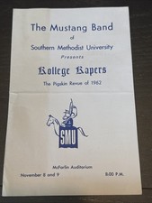 1962 Southern Methodist University Mustang Band Peak Skin Review Program picture