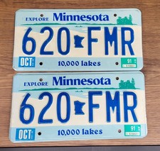1991 Minnesota License Plate Pair Tags  #620 FMR  ** Free Pick Up  ** picture