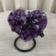 390G Natural Brazilian amethyst hand cut heart-shaped decoratio picture