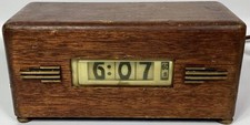 vintage LAWSON Art Deco wood-brass P40 ELECTRIC CLOCK Southerner 217 Works 9pix picture