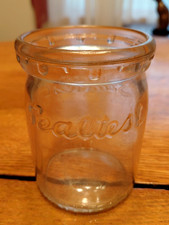 VINTAGE SEALTEST MILK CREAMER GLASS CLEAR EMBOSSED JAR DUROGLASS picture
