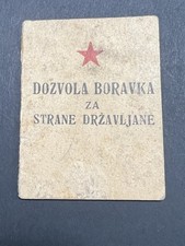 Rare 1947 Yugoslavia Residence Permit for Albanian Student  - Post-WWII picture