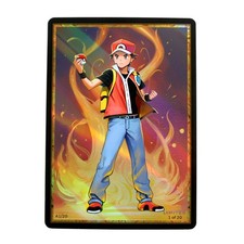 Pokemon Red Custom Art Card Holo Limited /20 PokeTrainerVerse picture