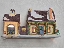 Vintage 1999 Santa's Workbench Barnstable Livery Lighted Christmas Village House picture