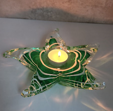 Starfish Glass Tea Light Votive Candle Holder Green White and Clear picture