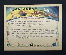 Vintage 1950 Santagram by Western Union Telephone Company picture