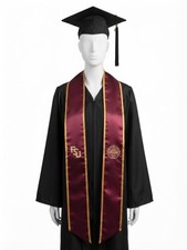 FSU Florida State University Graduation Stole Embroidered Logo Satin picture