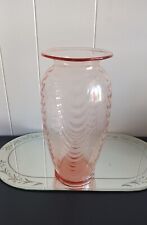 Antique Pink Depression Glass Vase 11