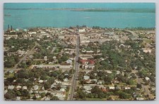 Fort Pierce Florida 1960 Aerial View Orange Ave Waterfront Chrome Postcard picture