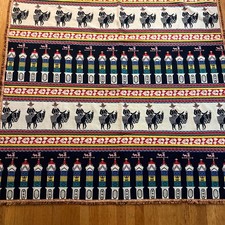 Vintage Mexican Mariachi Vaquero Woven Tapestry Blanket 62x66 Folk Art picture