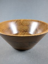 Burl Walnut Salad Bowl Set Billings Missouri Spring Wood Tongs MCM Vintage picture