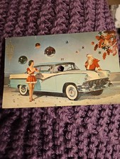 Vintage 1956 Ford Thunderbird Christmas Record Postcard Rosemary Clooney 78 RPM picture