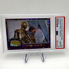 2022 Topps Star Wars Sapphire Luke & See-Thrrepio  #27 Purple /10 PSA 10 picture
