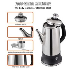 12-Cup Electric 304 Stainless Steel Percolator Coffee Keep Warm Function picture