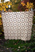 Vintage Hand Quilted Double Wedding Ring Quilt King Size 109 x 92 Inches picture