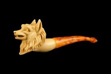 Wolf Meerschaum Pipe cigarette hand carved tobacco smoking 海泡石 with case picture