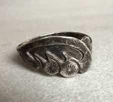 Old Pawn Navajo Sterling Silver Ring  Size 8  Signed FB picture