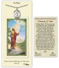 Pewter Saint Peter the Apostle Medal Pendant Necklace 24
