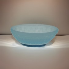 Vintage Blue Satin Glass Hen on Nest Replacement Base Only Basket Weave 5” picture