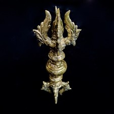 Mini Vajra Dorje Brass Ritual Sculpture 7.5