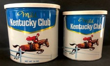 Vintage KENTUCKY CLUB 7 And 14 Oz Tins Empty Nice For A Shelf Display picture