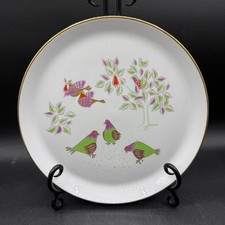 Vintage Shenango China 12 Days of Christmas Plate Three French Hens 1966 MCM picture