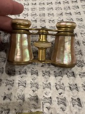 ANTIQUE LEMAIRE PARIS MOTHER OF PEARL OPERA GLASS WITH CASE picture