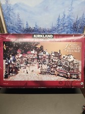Costco Kirkland Holiday Christmas 37 Piece Lighted Porcelain Village Set 59979  picture