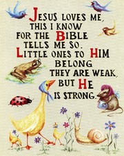 Catholic print picture-  JESUS LOVES ME -   8