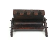 Retro Vintage Goth 1970s Mediterranean Spanish Revival Wood Smoking Pipe Holder picture