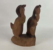 Vintage Hand Carved Wooden. Mandarin Ducks picture