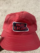 Vintage Budweiser Bud Light Red Snapback Hat Made In USA One Size Beer Logo Cap picture