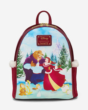 NWT Loungefly Disney Beauty and the Beast Enchanted Christmas Mini Backpack Bag picture
