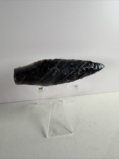 Authentic 5” Obsidian Knife Blade Spear Point Native American Indian Artifact picture