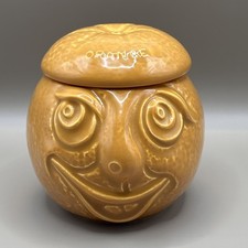 Vintage SylvaC Orange Face Pot 4896 Lidded Marmalade Preserve Jar 1970s picture