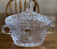 24% Lead Crystal Candy Dish w/ Lid Hand Cut Russia picture