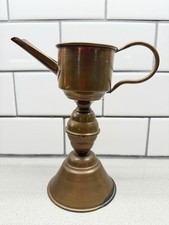 Antique Copper W/Brass Whale Oil Lamp Rustic Farmhouse Decor picture