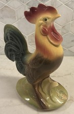 MCM 1950's Royal Windsor Pretty Colors Rooster Figurine Farmhouse Decor picture