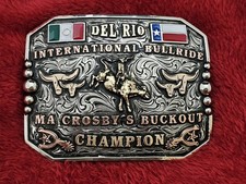 International Bull Riding☆RODEO CHAMPION TROPHY BUCKLE☆1979☆Del Rio☆Rare☆81 picture