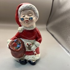 Vintage ARDCO Ceramic Christmas Mrs Santa Claus Figurine- Japan ~ 5 1/8” Tall  picture