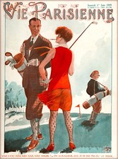 1929 La Vie Parisienne Golf Golfer Girl France French Travel Poster Print picture