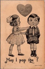1911 Leap Year Postcard Children Girl Boy Proposal T-P & Co. WI Postmark picture