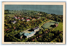 c1940's Queen's University and Stadium Kingston Ontario Canada Vintage Postcard picture
