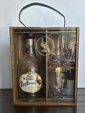Wild Turkey Rare Breed Bourbon Wooden Plexiglass Box Gift Set Glasses & bottle  picture