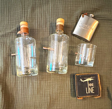 Nine Line X BenShot Bar Set 2 Decanters 1 Glass 1 Flask 1 Set of coasters picture