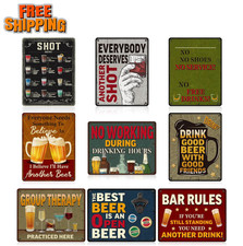 9 Pcs 14 x 11 Inch Funny Bar Signs for Home Bar Vintage, Cardboard Retro Wall picture