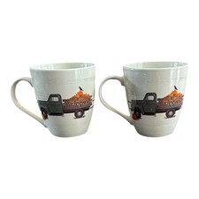 Set of 2 Vintage Pfaltzgraff Autumn Pumpkin Truck Mugs (Oversized 16 oz)  picture
