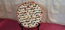 Antique Vintage 175+ Colorful Diminutive Tiny Petite Buttons Framed Pre 1950 picture