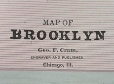 Vintage 1887 BROOKLYN NEW YORK Map 13
